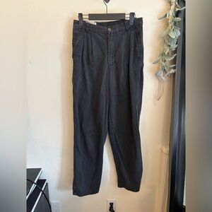 Vintage pleated black denim jeans
